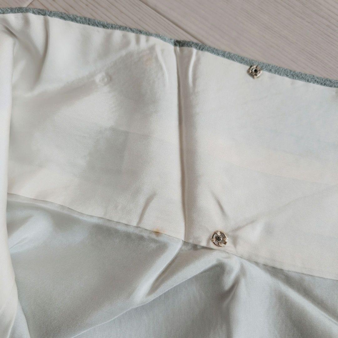 色無地　着物　フルセット　正絹　Sサイズ　水色グレー　爽やか　祝い事　F1