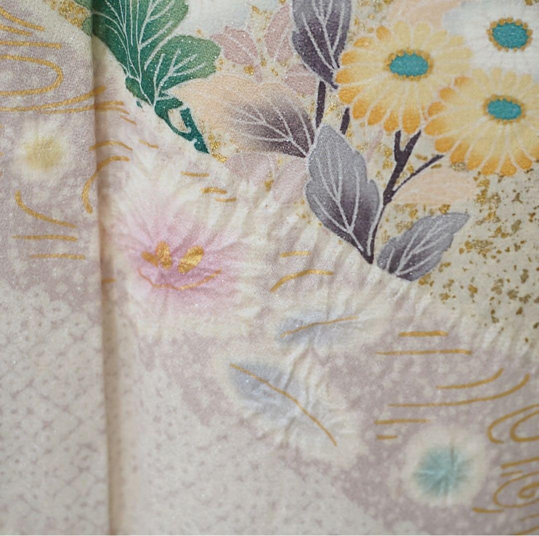 訪問着フルセット　258 正絹　入学式　お宮参り【訪問着、袋帯、帯締め、帯揚げ】