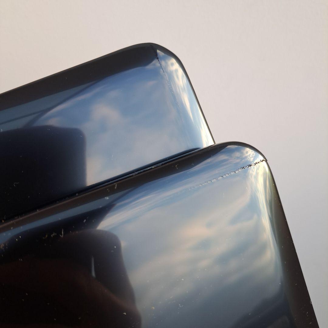 【輪島塗　6.5寸\"四段重箱】布着本堅地　黒内朱色　隅丸　未使用品