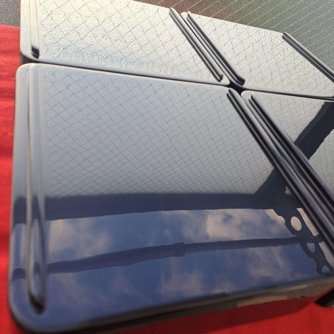 【輪島塗　6.5寸\"四段重箱】布着本堅地　黒内朱色　隅丸　未使用品