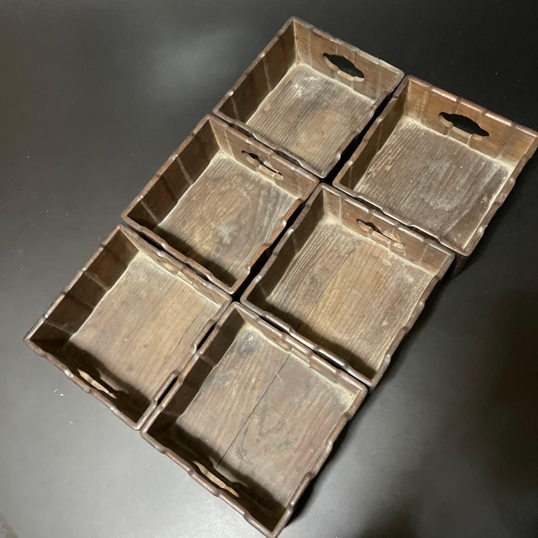 明治時代　桑の木の煙草盆　6組　共箱付き