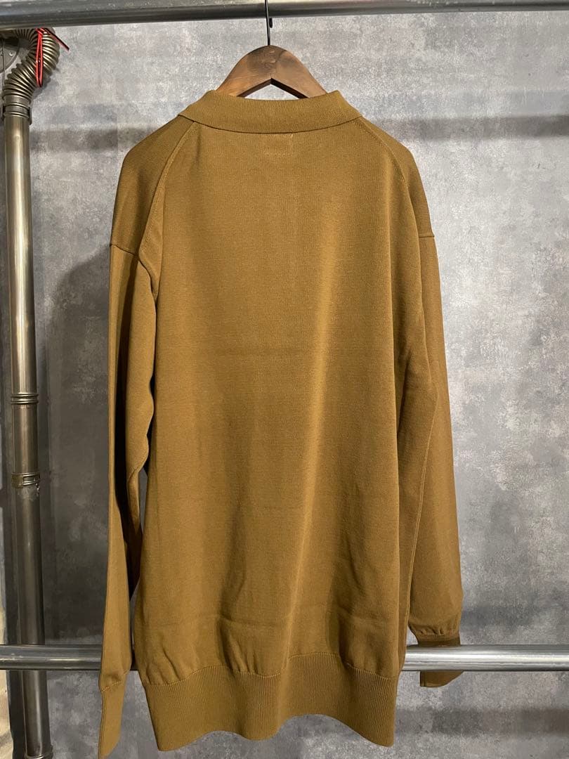 MIND PLUS カーキ 長袖ポロシャツ　Lサイズ