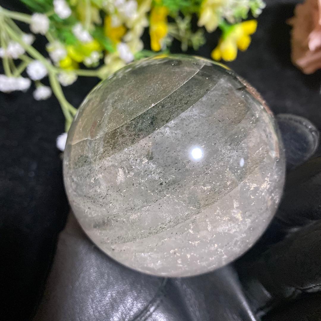 グリーンガーデンクォーツ スフィア 虹入り