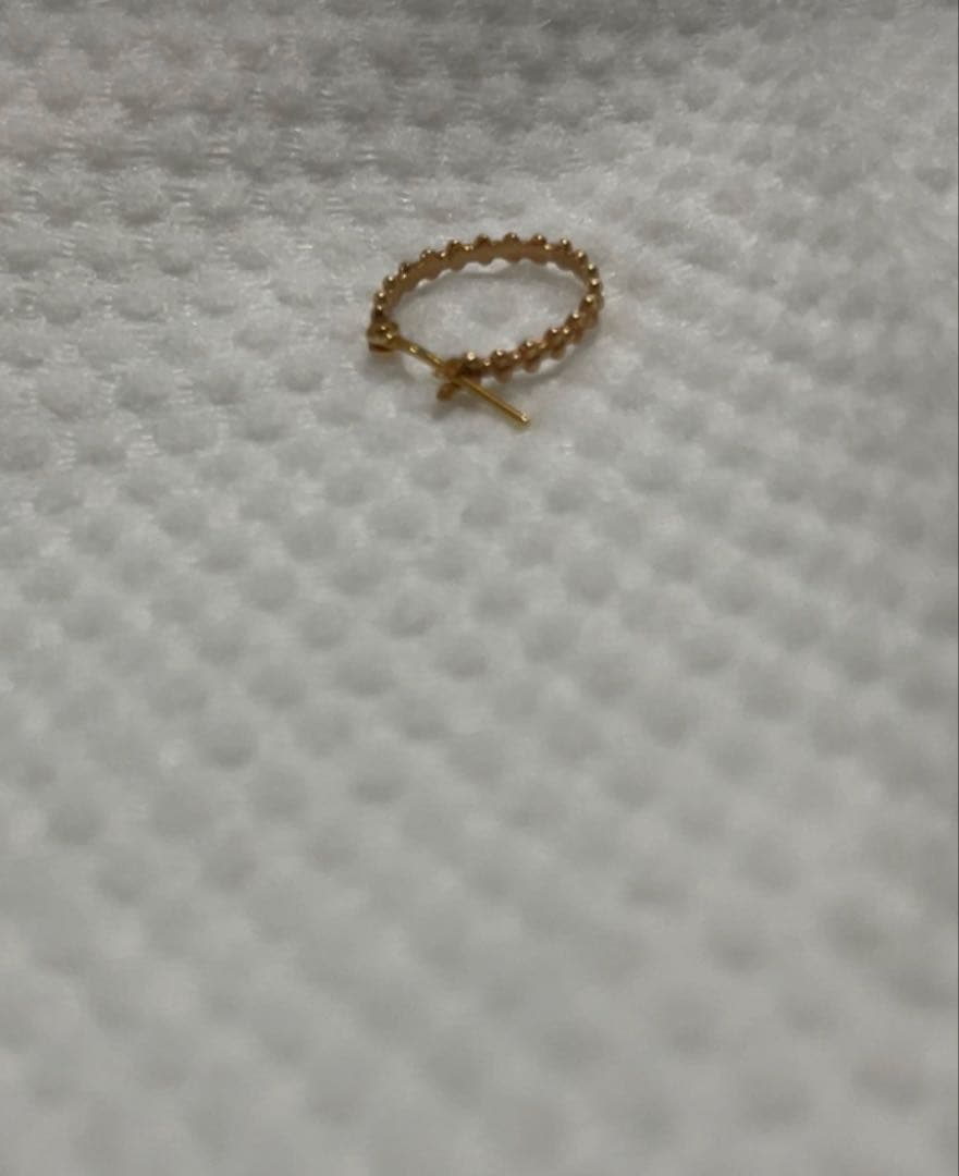 agete アガットK18 K10 バブル フープ ピアス片方