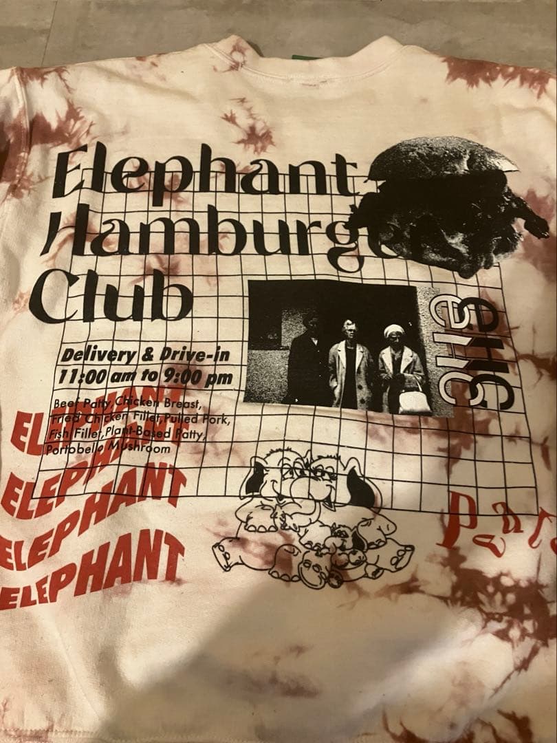 peate タイダイ柄 Elephant HamburgerClub スウェット