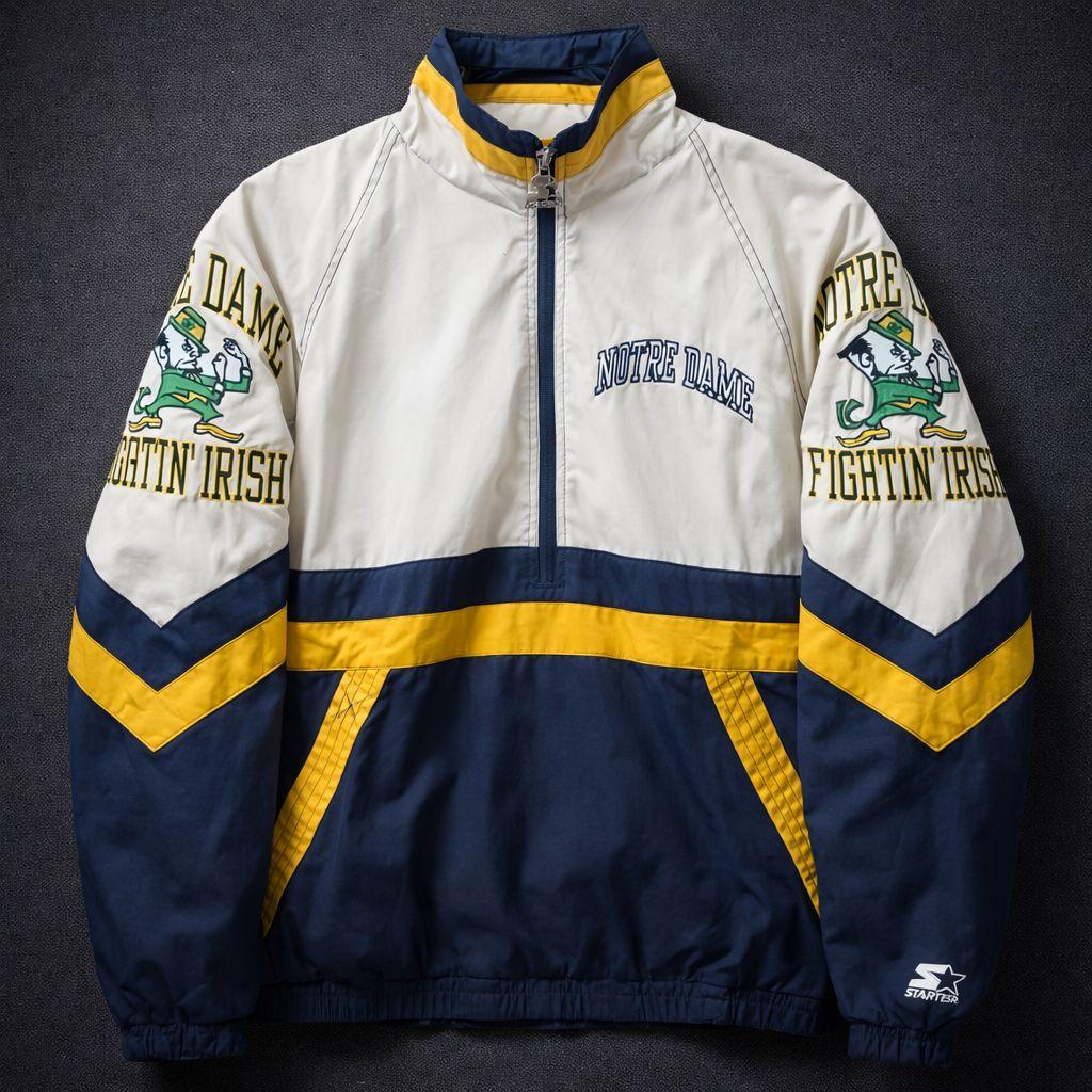 90s STARTER ノートルダム ナイロンアノラック ハーフジップ 韓国古着