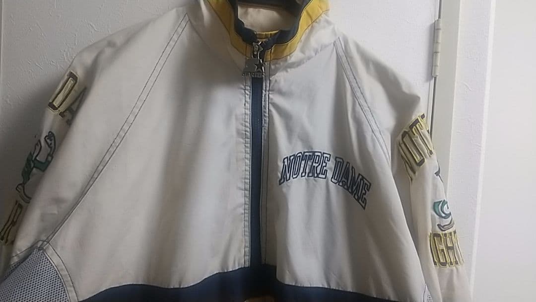 90s STARTER ノートルダム ナイロンアノラック ハーフジップ 韓国古着