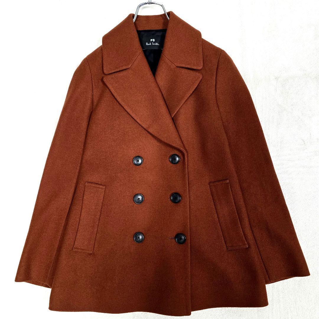 極美品 ピーエスポールスミス ピーコート ダブル ショート丈 テラコッタ 38