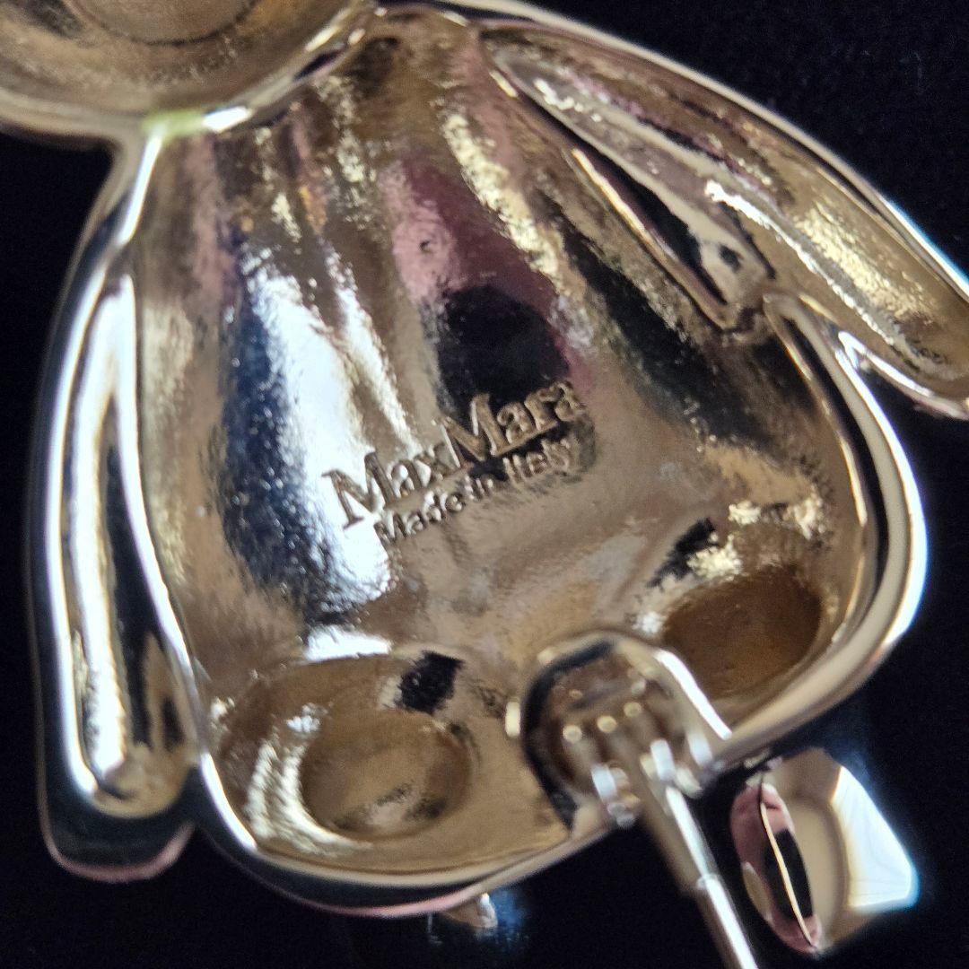 MaxMara テディ　シャイニーメタルブローチ