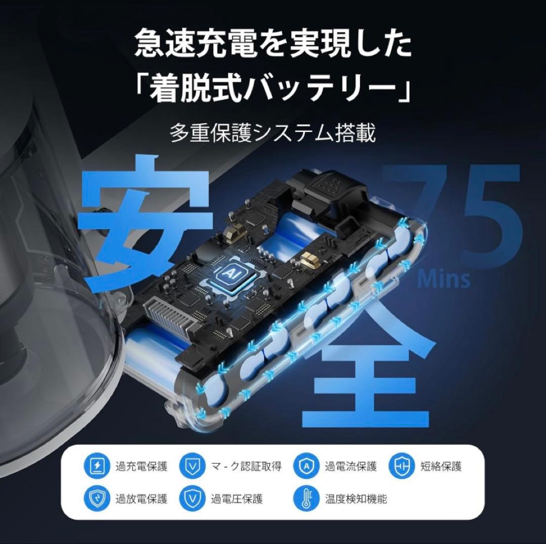 コードレス 掃除機 スティッククリーナー サイクロン スタンド 除菌 85Kpa