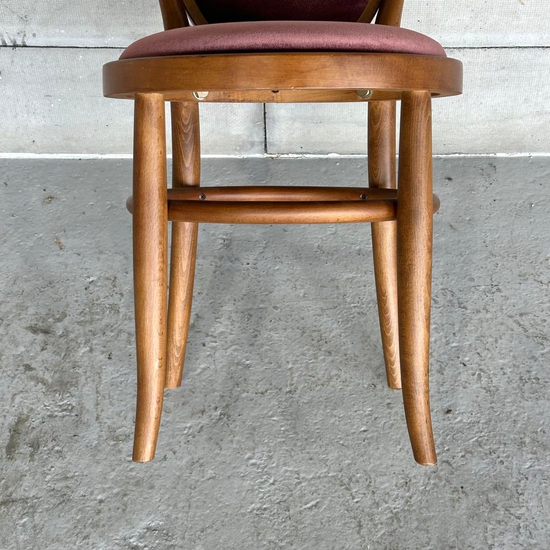 ✦70s★ 昭和興業 丸背チェア｜昭和喫茶 レトロ椅子｜ワインレッド ベロア調