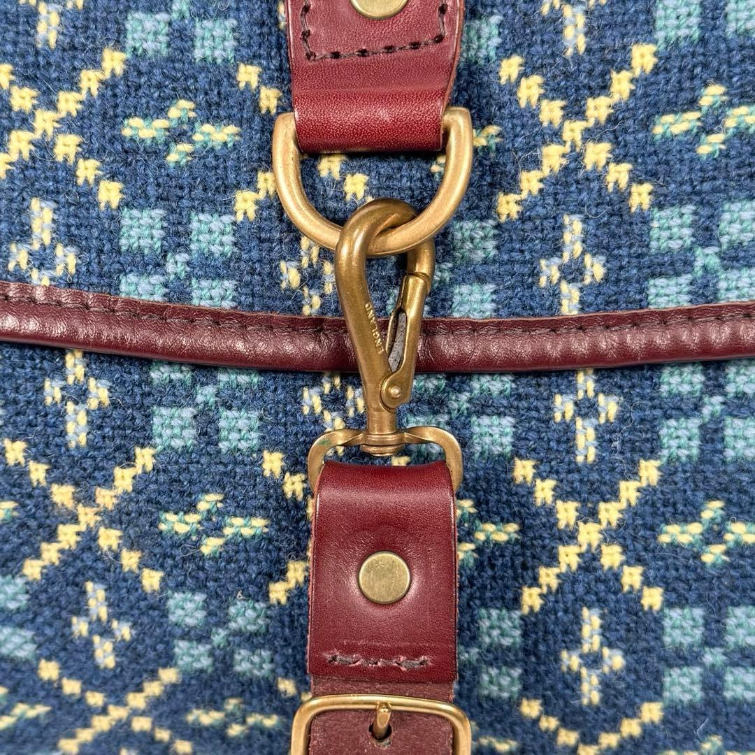 極美品 A4収納 ネペンテス メッセンジャーバッグ ウール レザー ネイビー