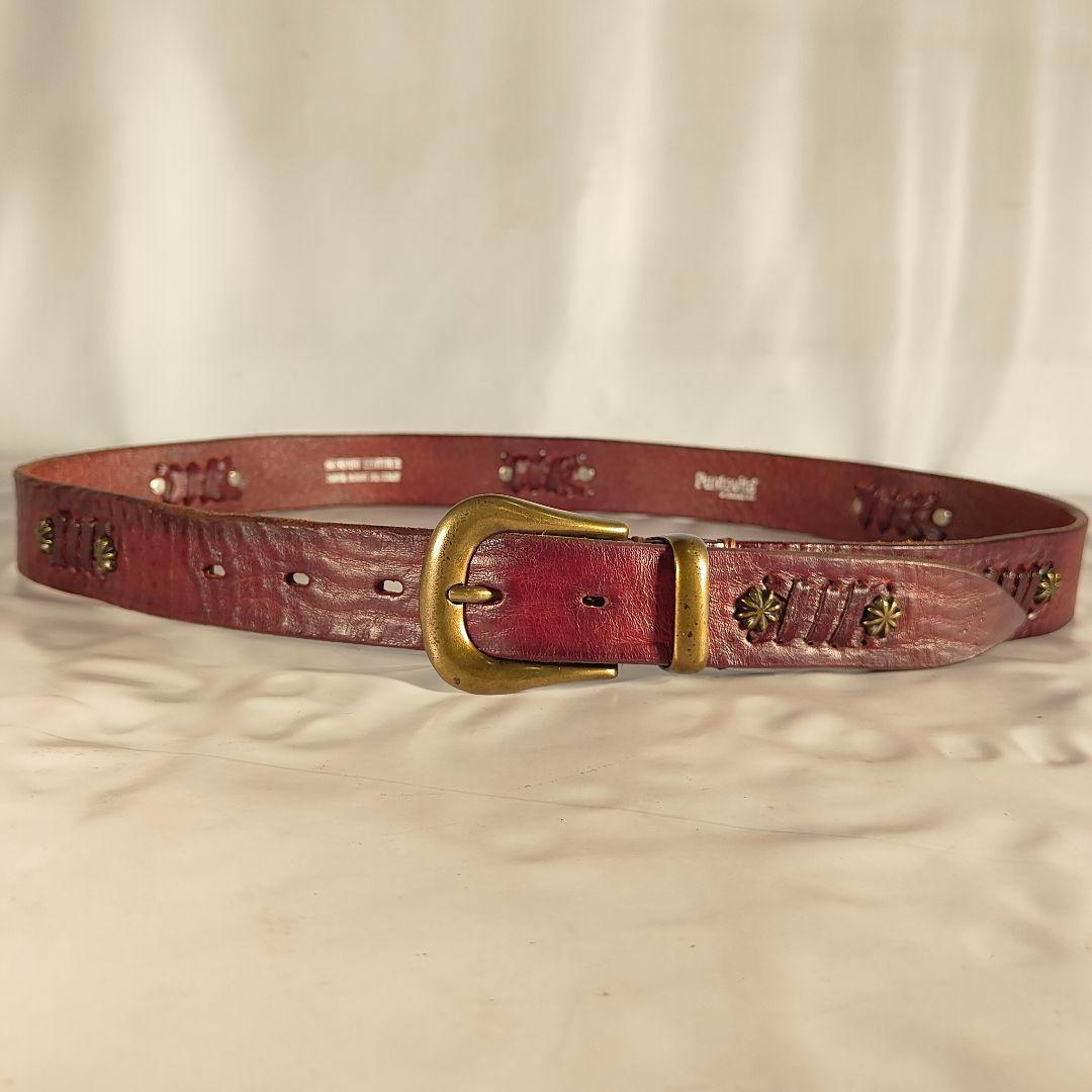 【Vintage】PUNTOVITA イタリア製　高級コンチョベルト　本革正規品