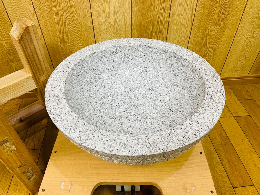 餅つき 石臼 木台 杵 セット 内径40cm 深さ15cm