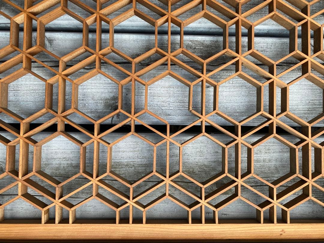 欄間　2枚セット　すりガラス付き　アンティーク　古民家