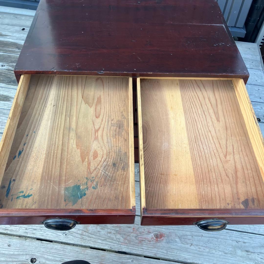 北欧レトロ ヴィンテージ 古家具 書類棚 整理棚 木製チェスト 11杯 箪笥