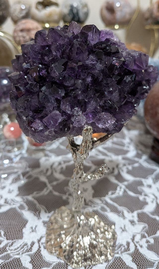 hhkk☆クラスター☆ウルグアイ産☆ファントム☆天使の指紋☆台座付き☆