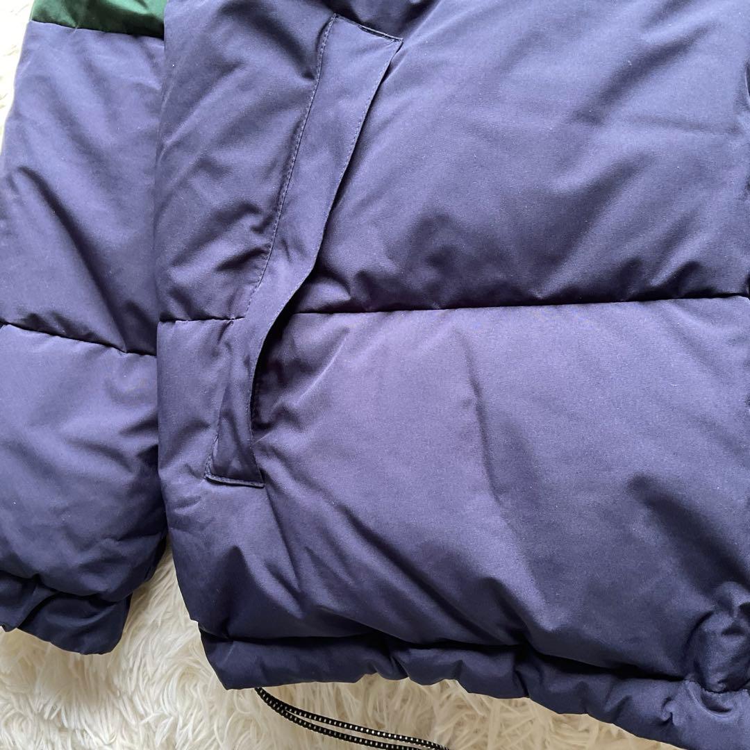 美品✨FTC 700FP ダウンジャケット　ボーダー柄　リバーシブル　L 紺×緑