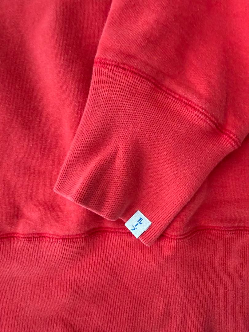 ループウィラー ビームスプラス レッド クルーネック スウェット