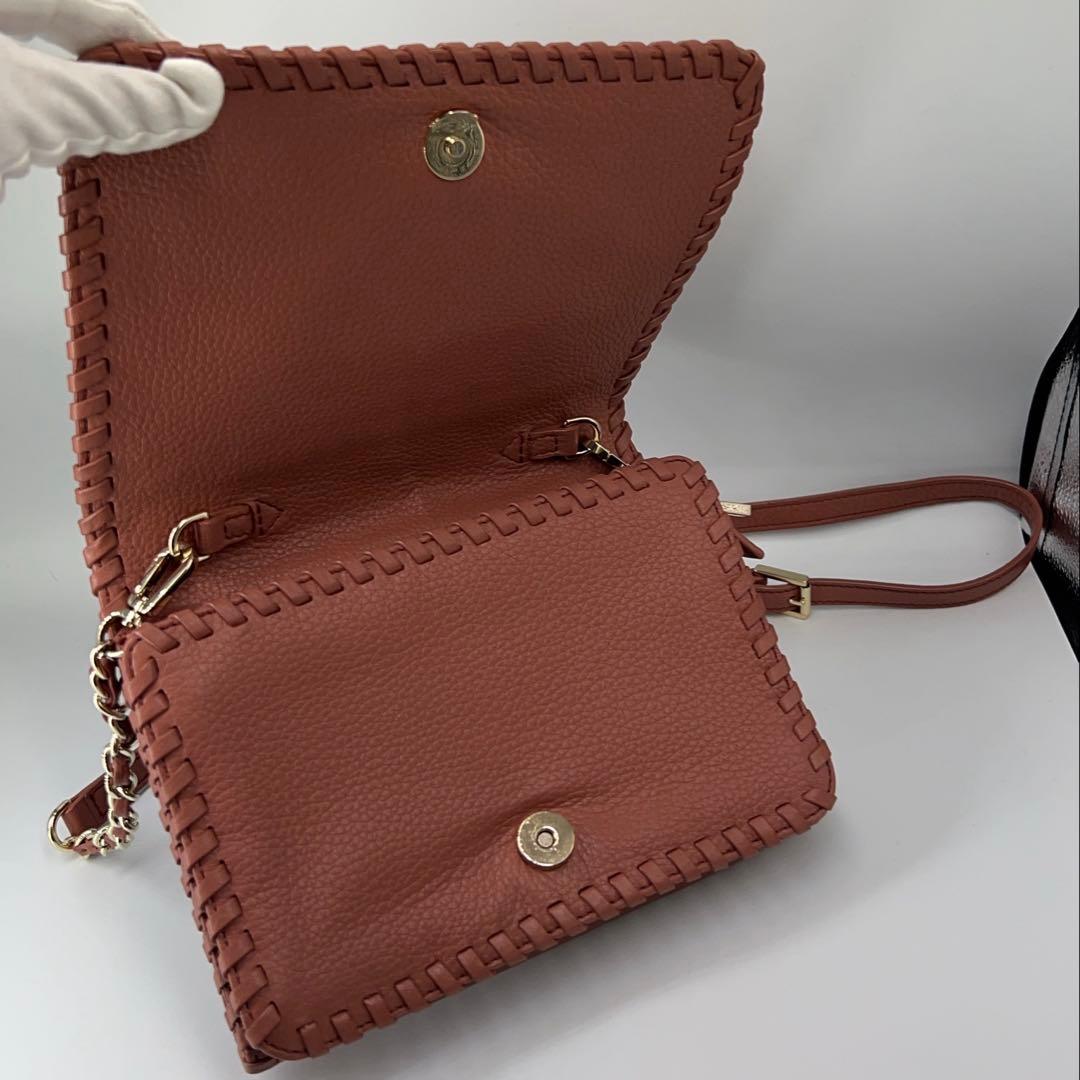 極美品✨TORY BURCHチェーンショルダー　マリオン　ピンク系