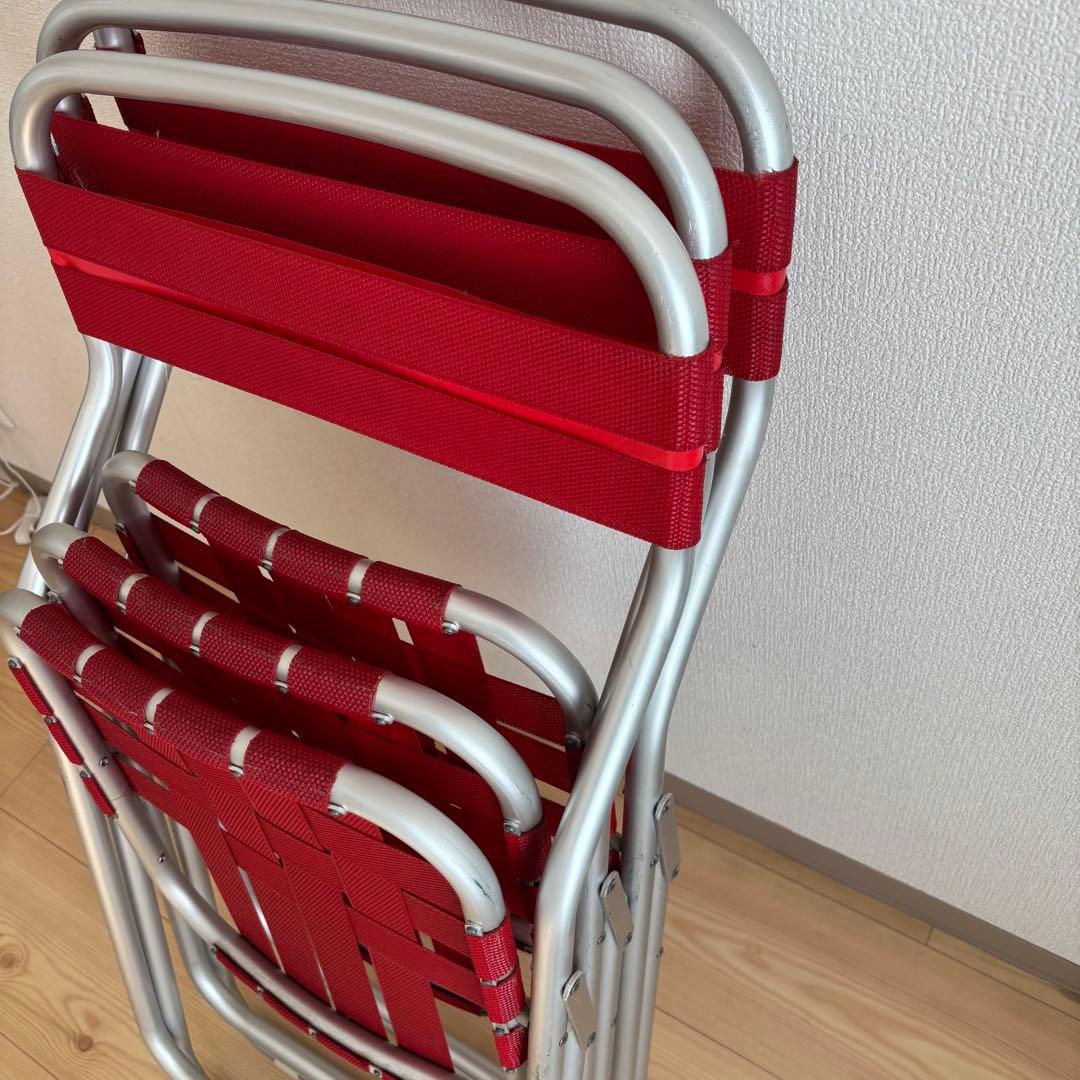 コカコーラ　 折りたたみチェア 赤　パイプイス　ヴィンテージ　3脚セッ
