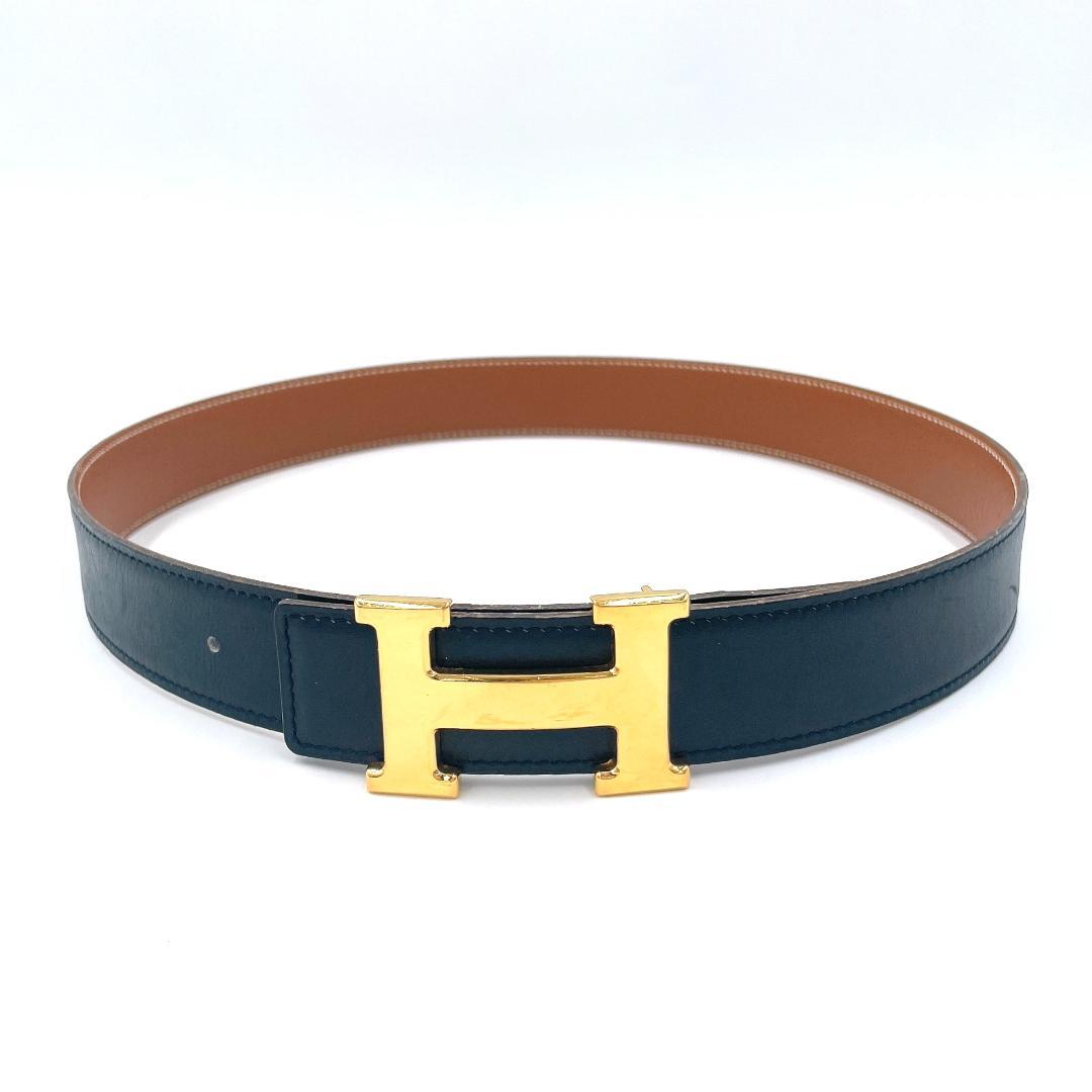 ■美品■ エルメス コンスタンス Hバックル ベルト レザー ブラック ブラウン