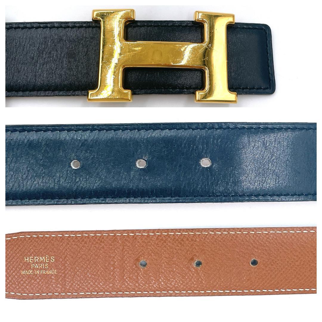 ■美品■ エルメス コンスタンス Hバックル ベルト レザー ブラック ブラウン