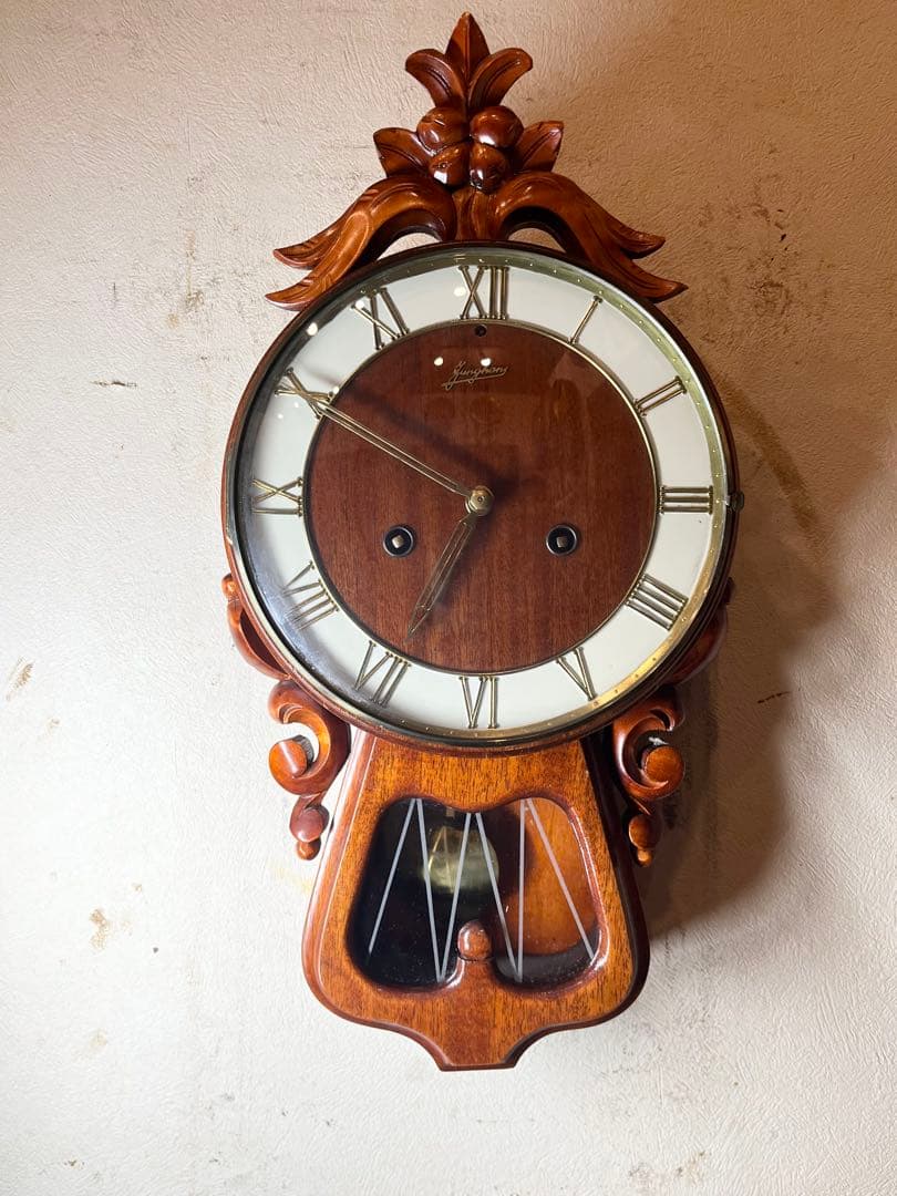 ユンハンス　ミニミニ　珍品　柱時計　古時計　レトロ　振り子　アンティーク　精工舎