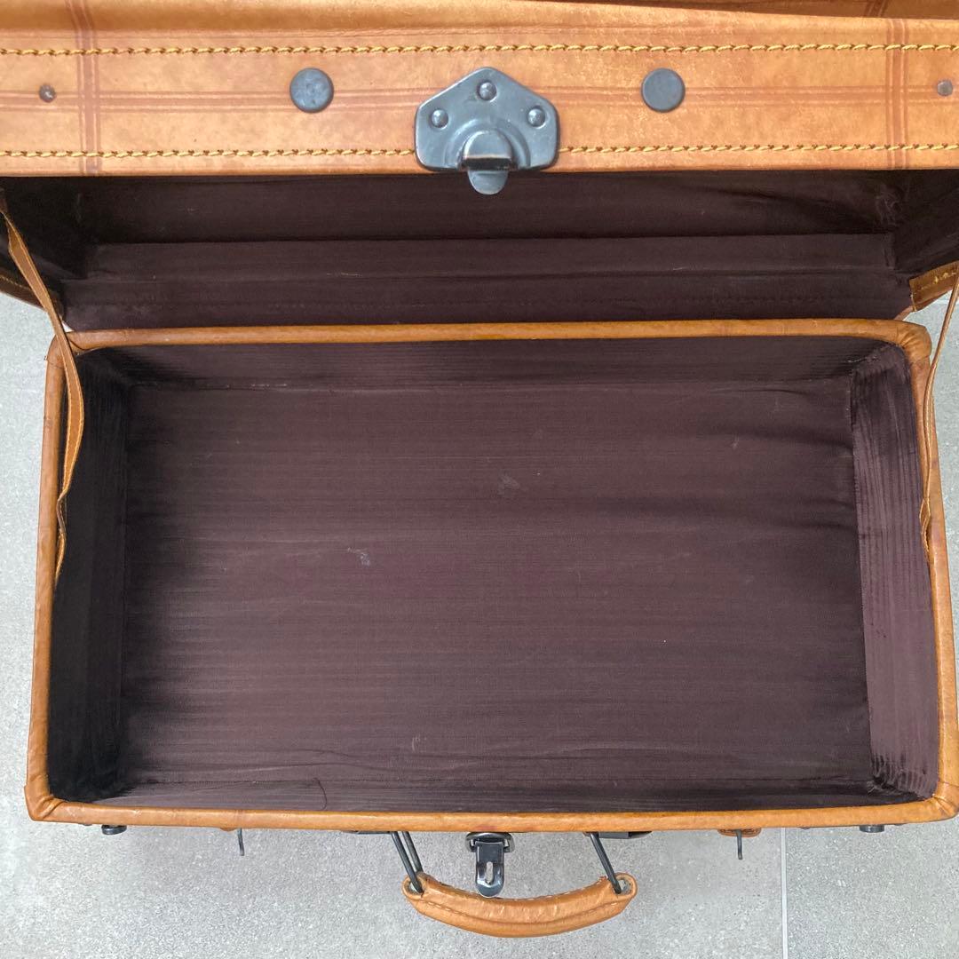 ヴィンテージ レザー トランクケース トランクバッグ レトロ雑貨 古道具 鍵付き