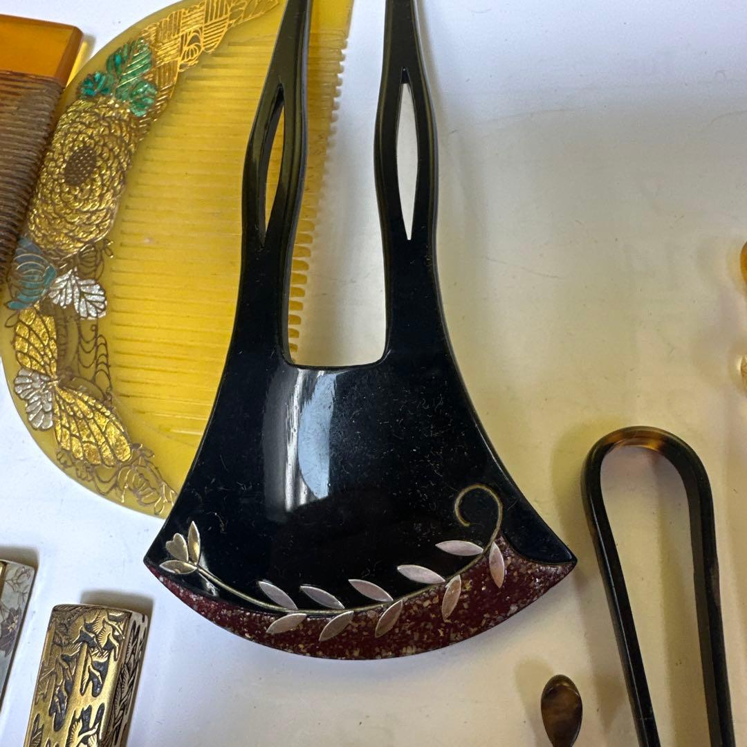 髪飾り，アクセサリー，鼈甲，金工，まとめ売り