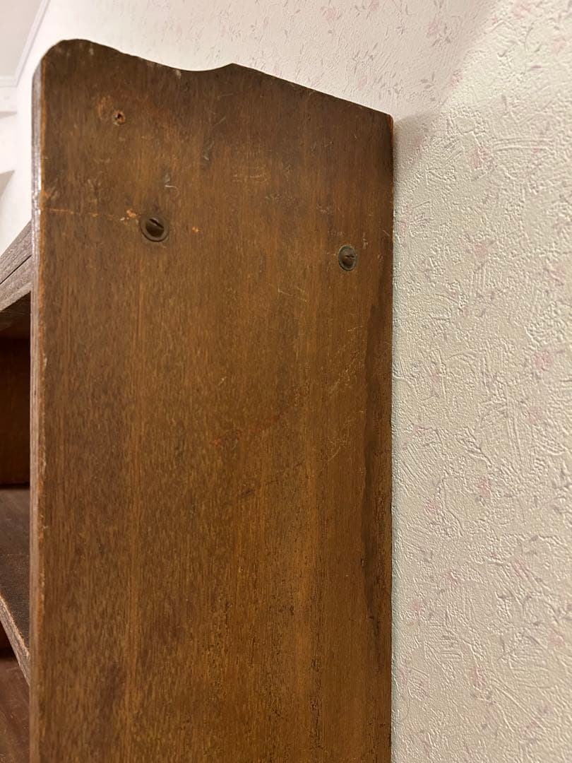 本棚・シェルフ・レトロ・アンティーク木製本棚・木製5段シェルフ ブラウン167㎝