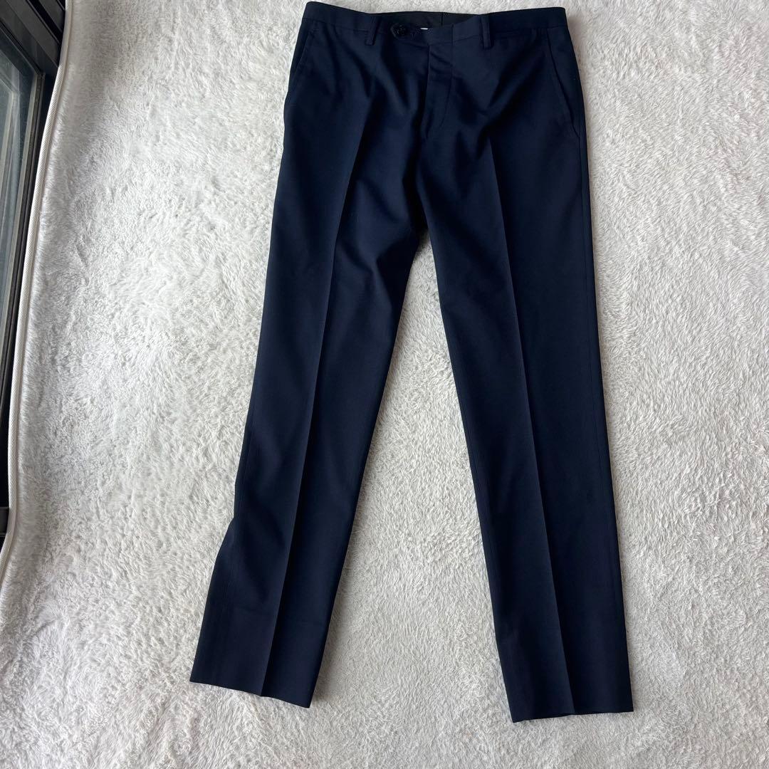 スーツセレクト スリーピース ネイビー ウール混合 スーツ 2つボタン スーツ