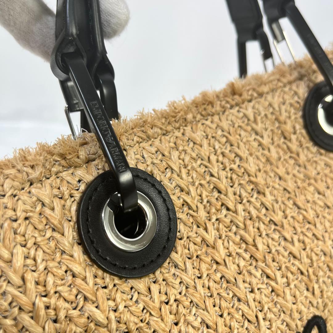 ポポロン ✨希少✨ EMPORIO ARMANI ラフィア　ストローバッグ