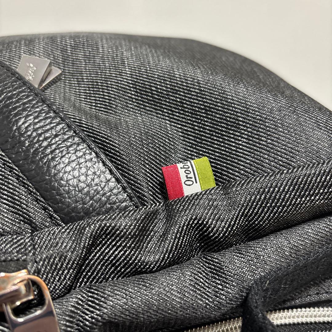 美品✨オロビアンコ 3way ビジネスバッグ レザー キャンバス ロゴ金具