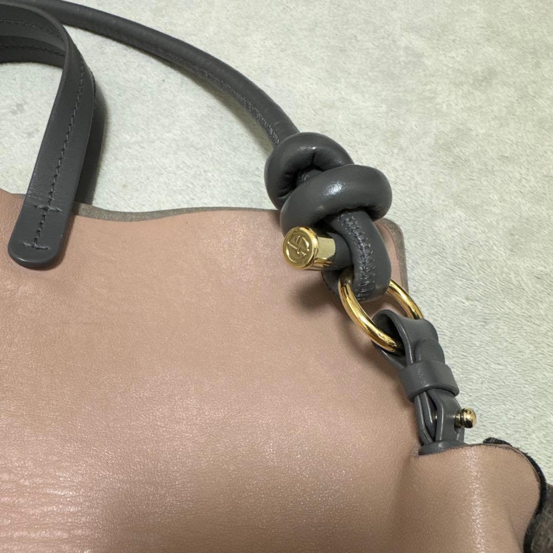Giorgio Armani レザー トートバッグ ピンクベージュ
