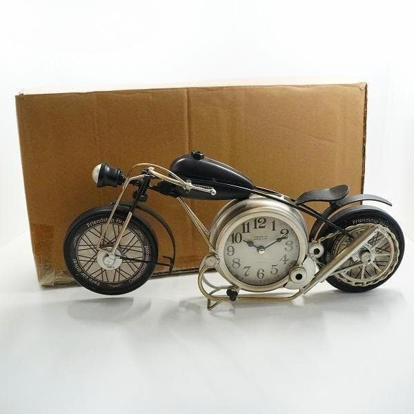 ISHIGURO イシグロ アメリカン バイク クロック 置時計 ブラック