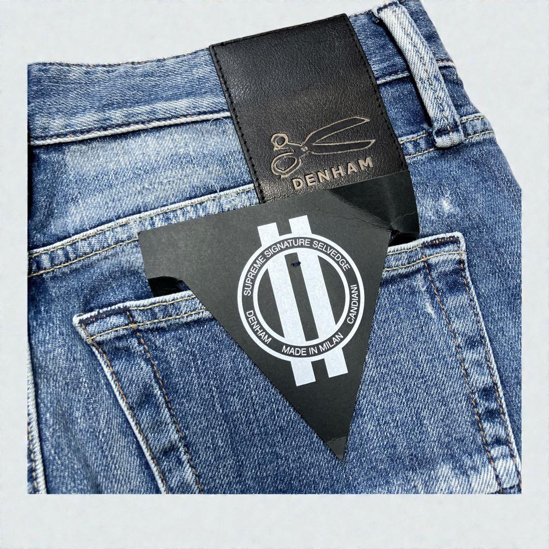 新品 DENHAM デンハム RAZORデストロイダメージスキニージョガーデニム