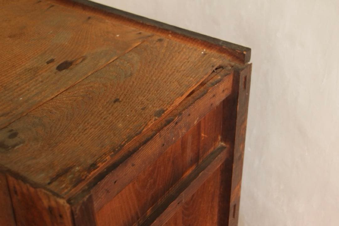 収納棚　食器棚　木製　横幅約88㎝　古家具　和モダン　小箪笥　引き出し付き