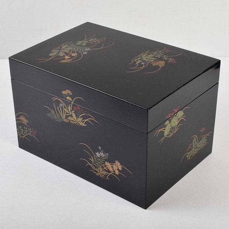 riko　草花蒔絵　茶箱　茶碗　棗など　九点一式　共箱　U　R9039