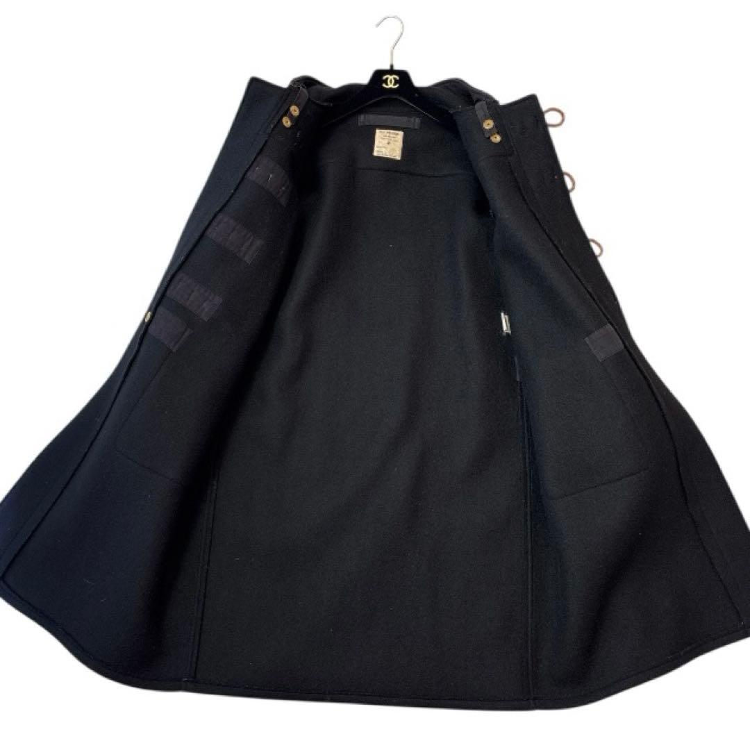 Glenoverグレンオーバー　ダッフルコート　黒　肉厚　ウール　ロング　トグル