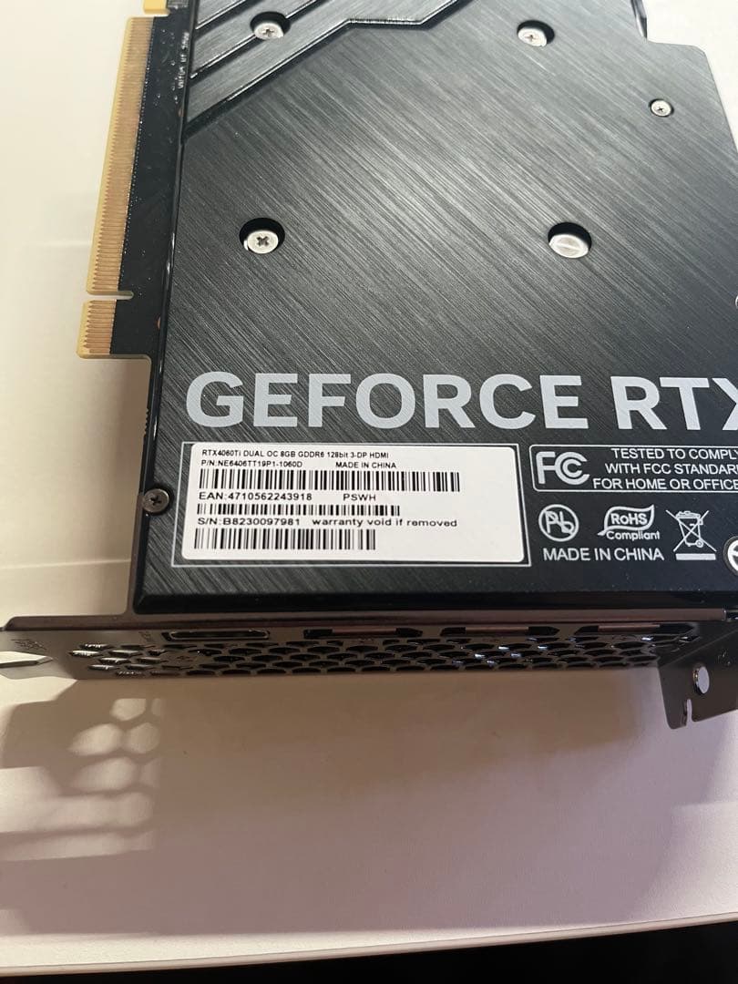PALIT RTX4060ti 8GB グラフィックボード
