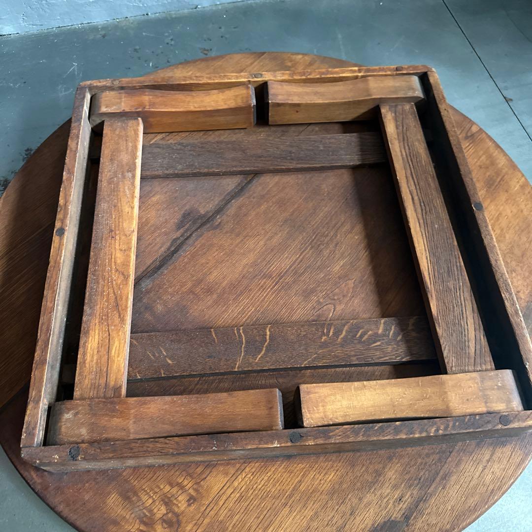 瞬間的お値下げ‼️ヴィンテージ　木製円形座卓 ダークブラウン