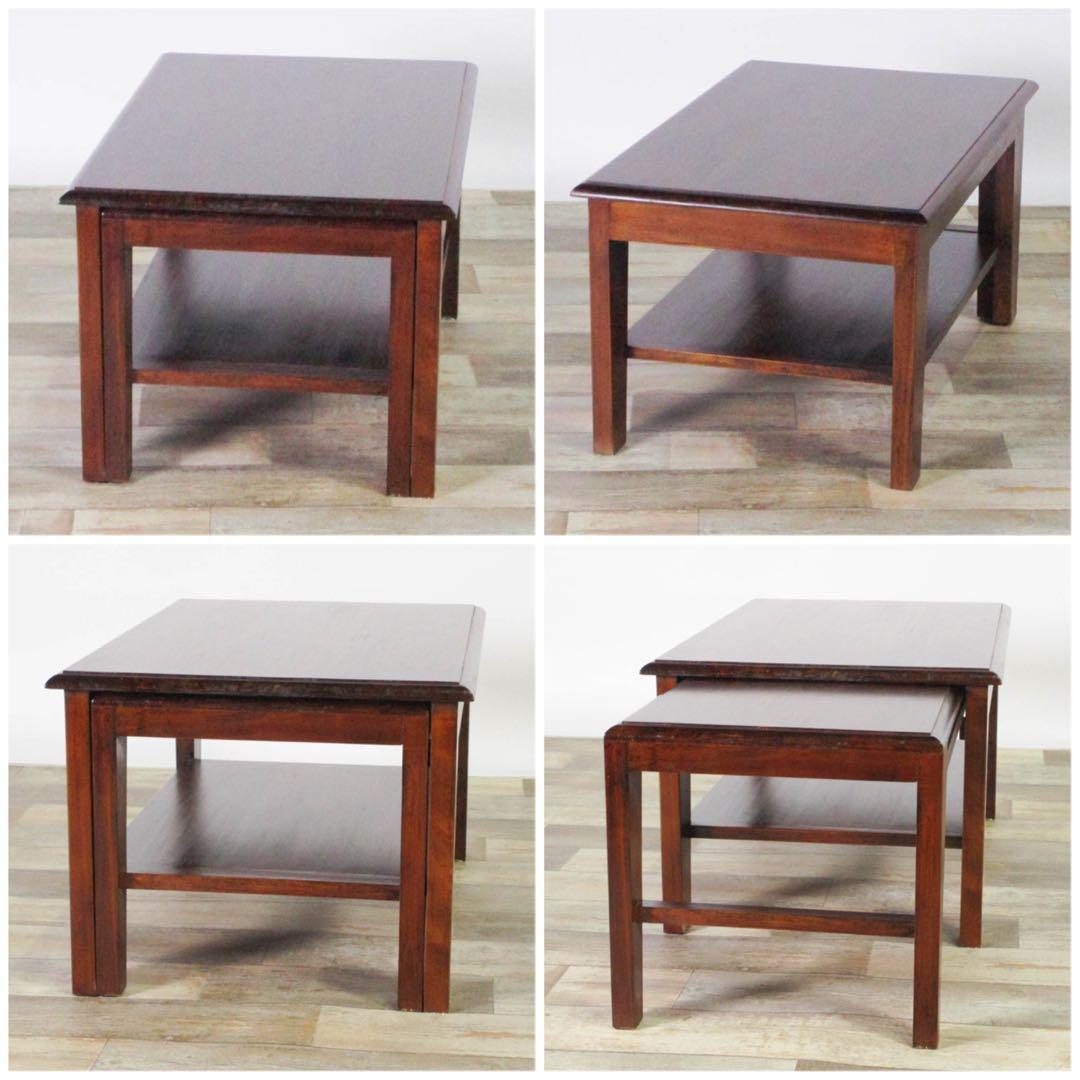 L 新品 アジアン 伸長式 テーブル ローテーブル アンティーク 座卓 木製
