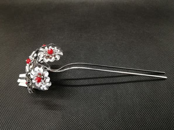 花かんざし サンゴ風 ビラビラ簪 振袖 成人式 着物 髪飾り 日本髪