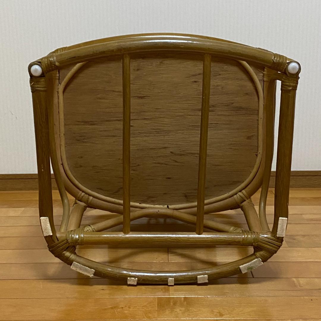 籐 ラタン ローチェア 肘付 W54 D57 H61 座面の高さ20 送料込み