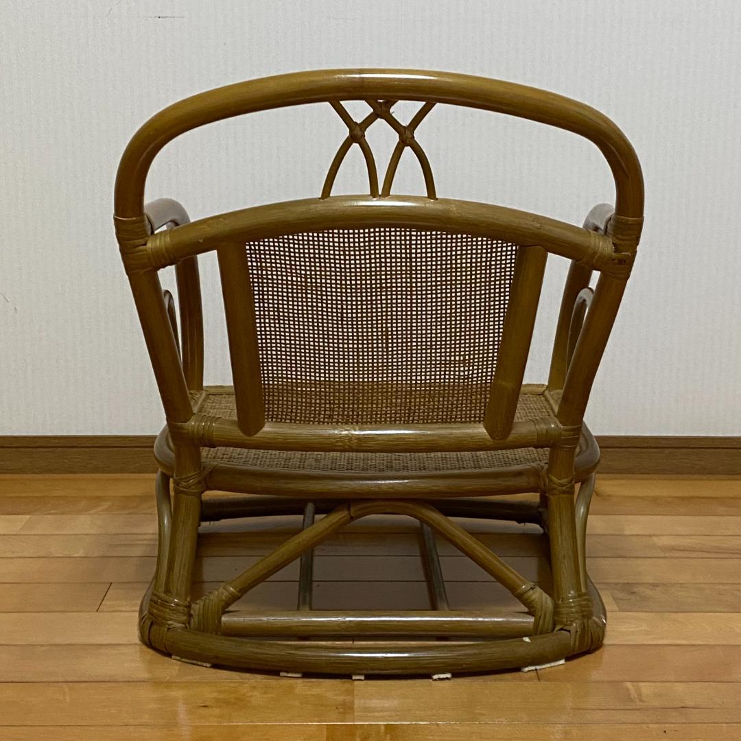 籐 ラタン ローチェア 肘付 W54 D57 H61 座面の高さ20 送料込み