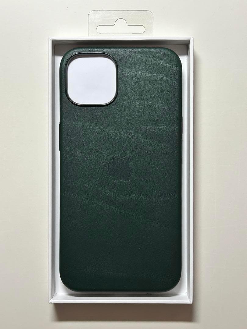 【新品】純正 iPhone 13 レザーケース・セコイアグリーン①