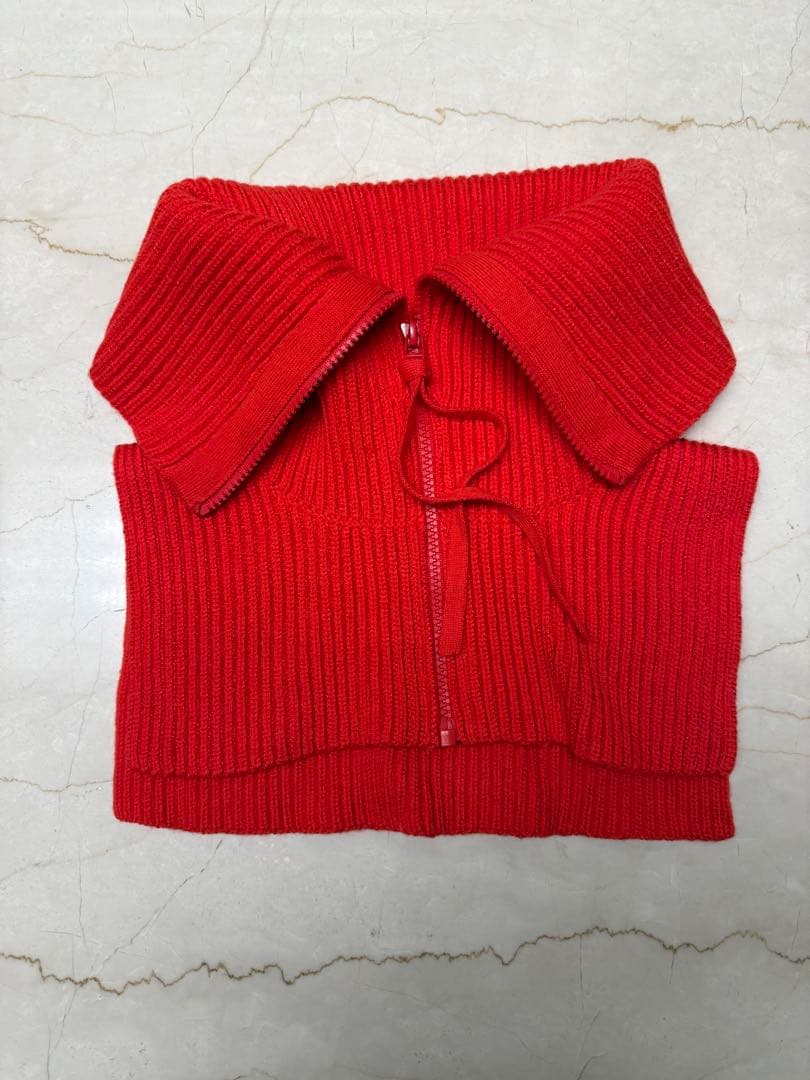 ENFOLD リブ編みネックウォーマー レッド