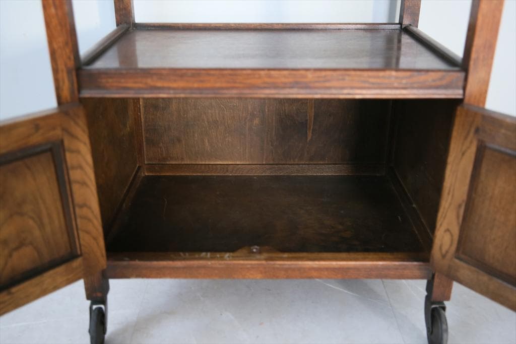 英国アンティーク木製キッチンワゴン/トロリー/サイドテーブル机(91-45)