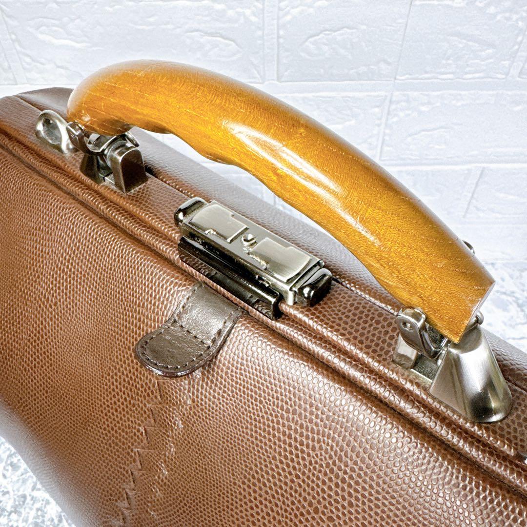 外観極美品【豊岡鞄/YOUTA】本革 LIZARD 3WAY 横ダレスL